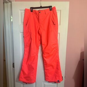 GSOU | Women’s Snow Pants | Large | Neon Coral | Vivid Snow | Bright